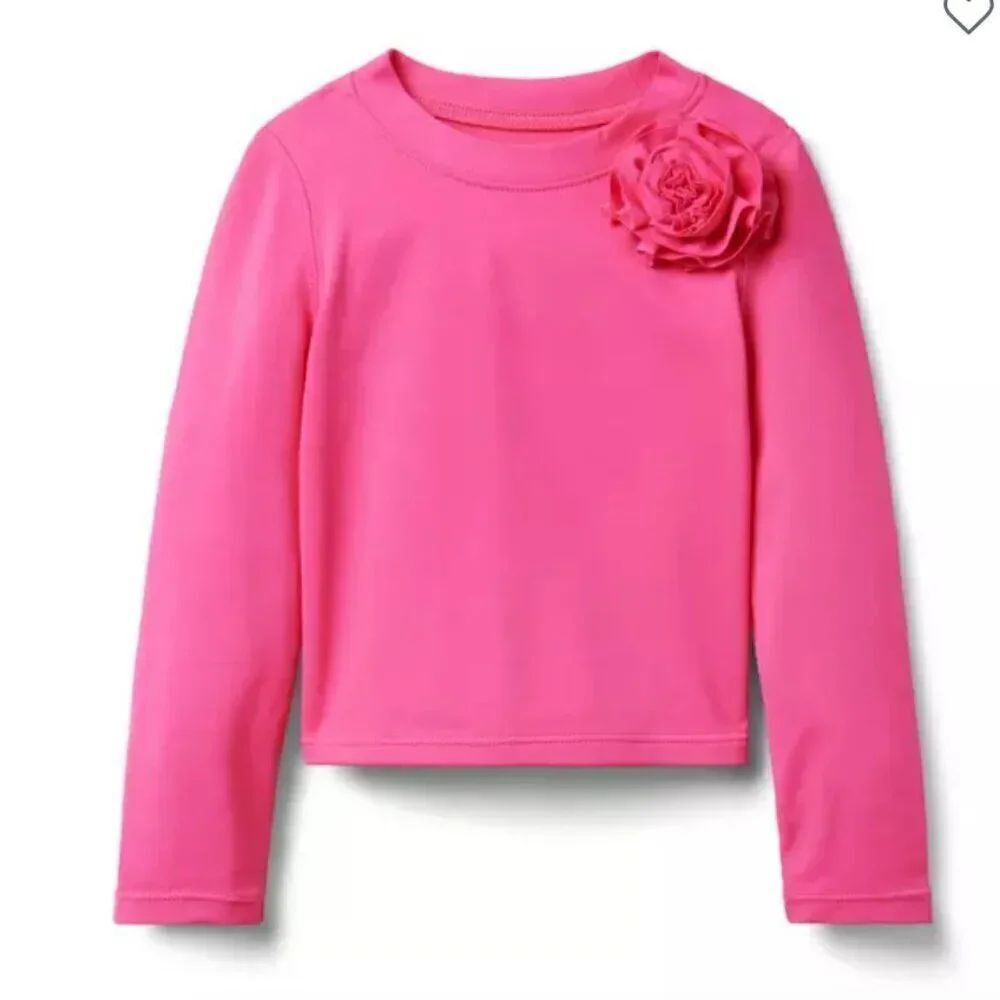 Janie and Jack 100048655 Pink Recycled Rosette Rash Guard size 12-18 m NWT